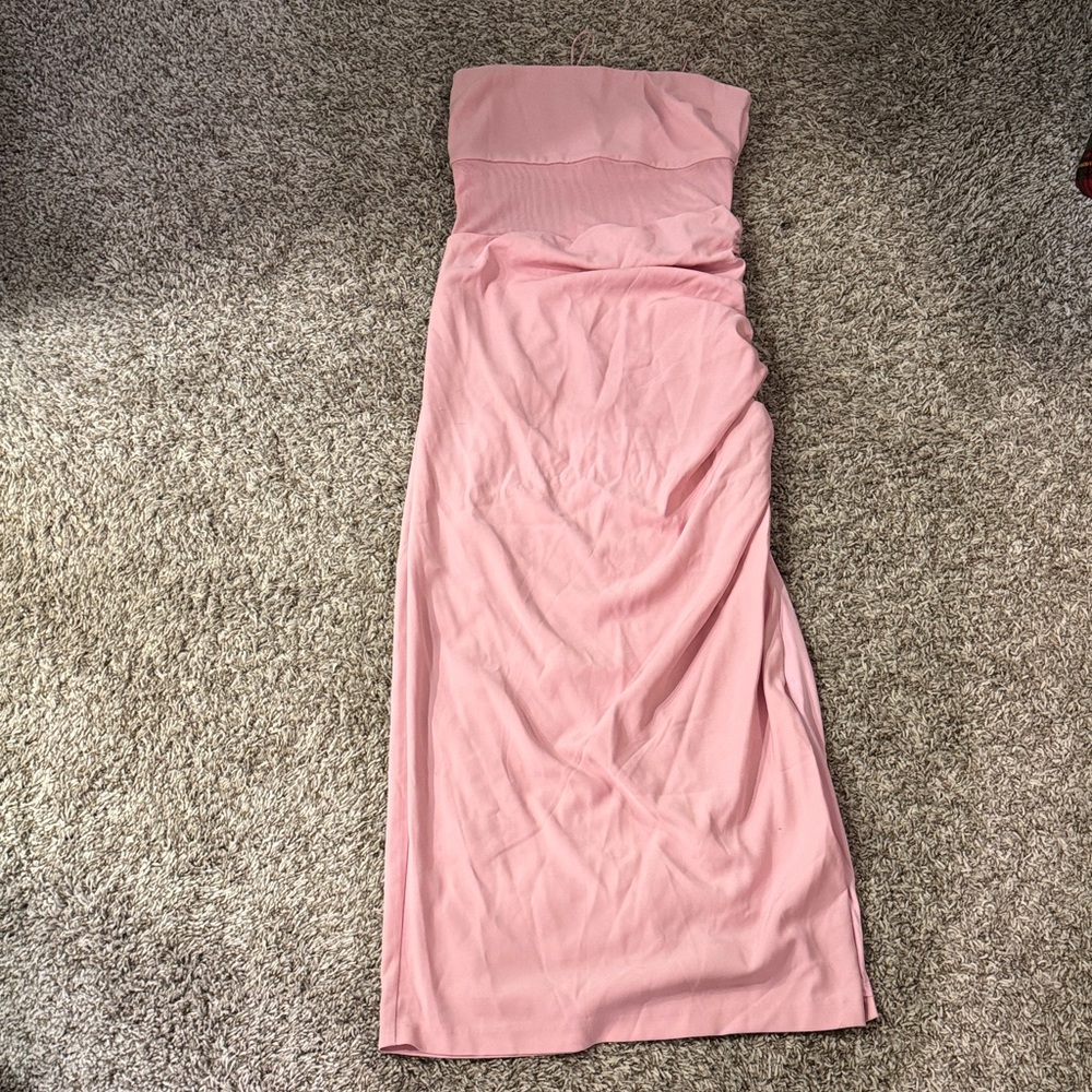 Elegant Pink Strapless Dress